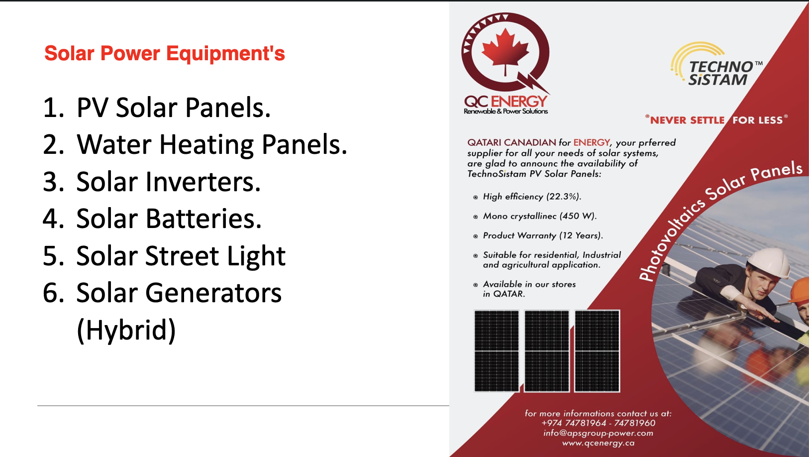 Solar Power Equipment