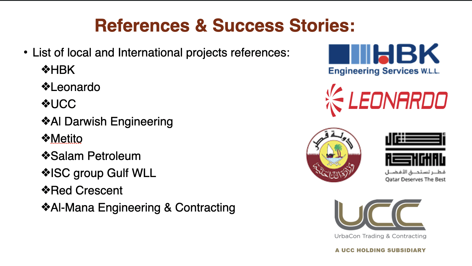 References & Success Stories